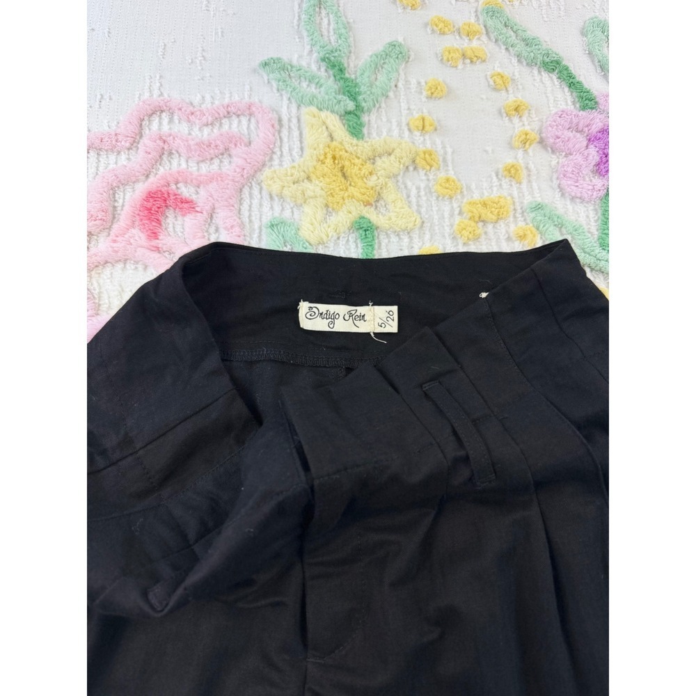 Indigo REIN Black Pleated High Waist Trousers Women's Size 5 6 - Picture 5 of 10